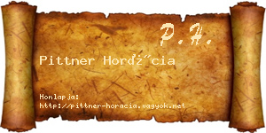 Pittner Horácia névjegykártya